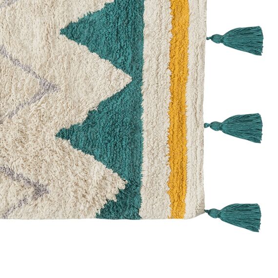 Ковер из хлопка с контрастным этническим орнаментом из коллекции Ethnic, 70х160 см, изображение 5