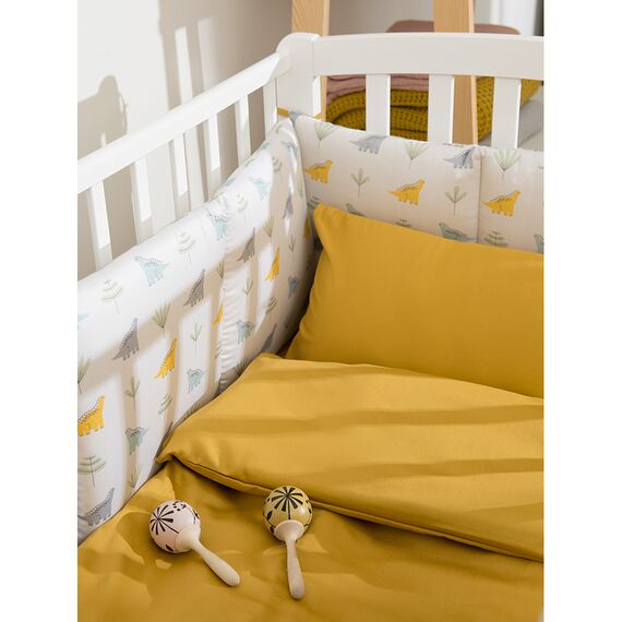 Комплект детского постельного белья из сатина горчичного цвета из коллекции Essential, 110х140 см, изображение 2