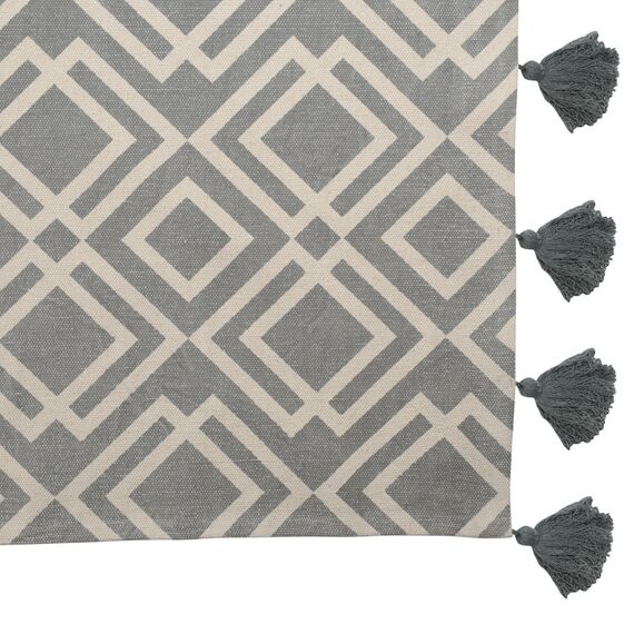 Ковер из хлопка с этническим узором Ромбы и кисточками из коллекции Ethnic, 200х300 см, изображение 7