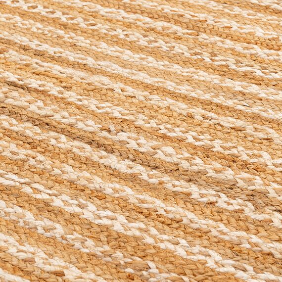 Ковер из джута бежевого цвета в полоску из коллекции Ethnic, 120х180 см, изображение 5