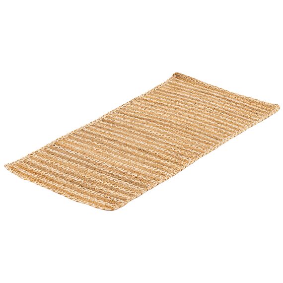 Ковер из джута бежевого цвета в полоску из коллекции Ethnic, 70х160 см, изображение 2