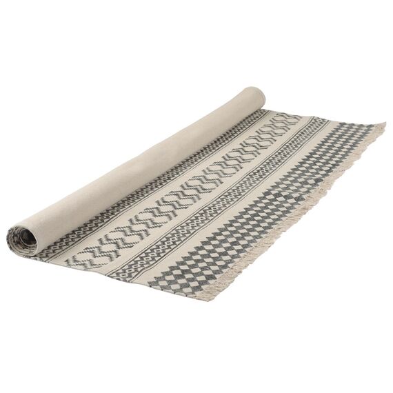 Ковер из хлопка с контрастным орнаментом и бахромой из коллекции Ethnic, 160х230 см, изображение 8