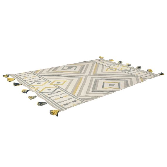 Ковер из хлопка с контрастным узором и кисточками из коллекции Ethnic, 160х230 см, изображение 6