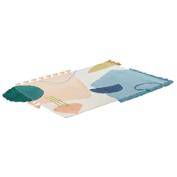 Ковер из хлопка с геометрическим принтом, бахромой и кисточками из коллекции Ethnic, 200х300 см, изображение 5