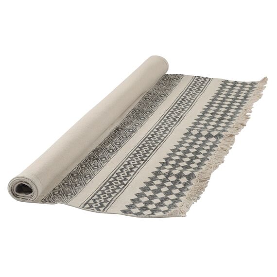 Ковер из хлопка с контрастным орнаментом и бахромой из коллекции Ethnic, 120х180 см, изображение 8