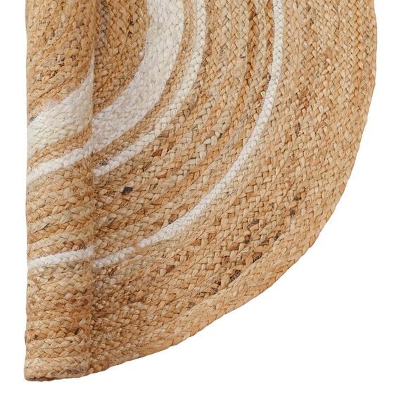 Ковер из джута круглый с вставками белого цвета из коллекции Ethnic, 90 см, изображение 6