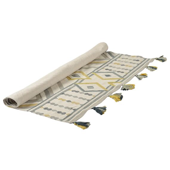 Ковер из хлопка с контрастным узором и кисточками из коллекции Ethnic, 160х230 см, изображение 7