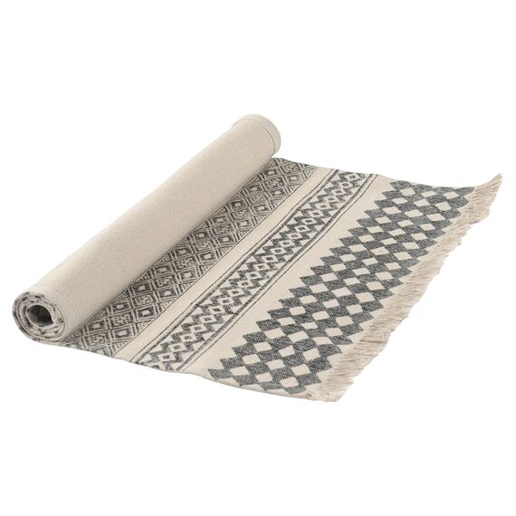 Ковер из хлопка с контрастным орнаментом и бахромой из коллекции Ethnic, 70х160 см, изображение 10