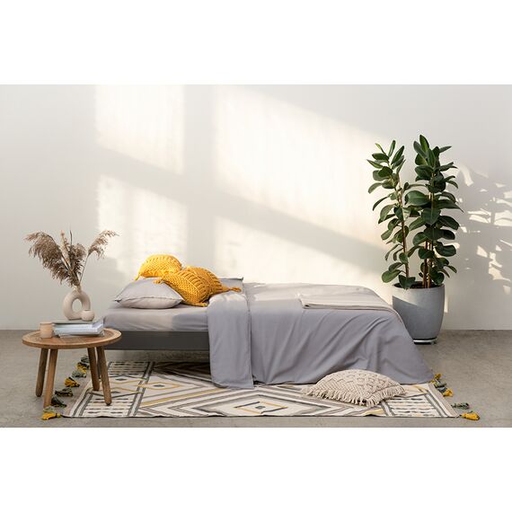 Ковер из хлопка с контрастным узором и кисточками из коллекции Ethnic, 70х160 см, изображение 2