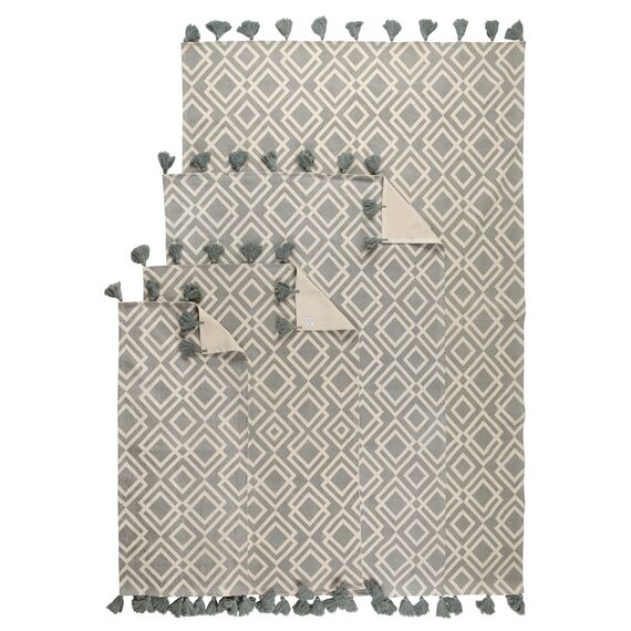 Ковер из хлопка с этническим узором Ромбы и кисточками из коллекции Ethnic, 120х180 см, изображение 8