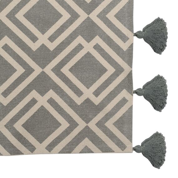 Ковер из хлопка с этническим узором Ромбы и кисточками из коллекции Ethnic, 120х180 см, изображение 7