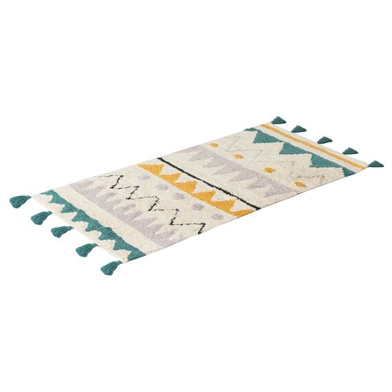 Ковер из хлопка с контрастным этническим орнаментом из коллекции Ethnic, 70х160 см, изображение 2