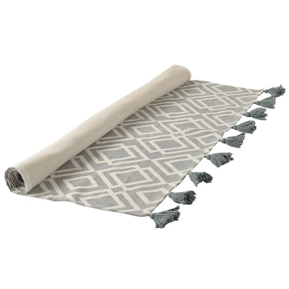 Ковер из хлопка с этническим узором Ромбы и кисточками из коллекции Ethnic, 160х230 см, изображение 5