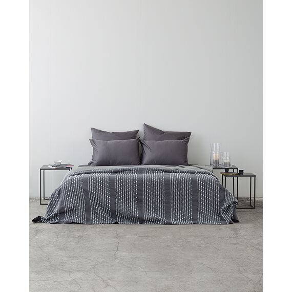 Комплект постельного белья из сатина темно-серого цвета из коллекции Wild, 200х220 см, изображение 4