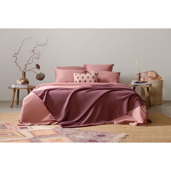 Комплект постельного белья из сатина темно-розового цвета из коллекции Essential, 150х200 см, изображение 4