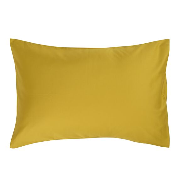 Набор из двух наволочек из сатина горчичного цвета из коллекции Essential, 50х70 см, изображение 5