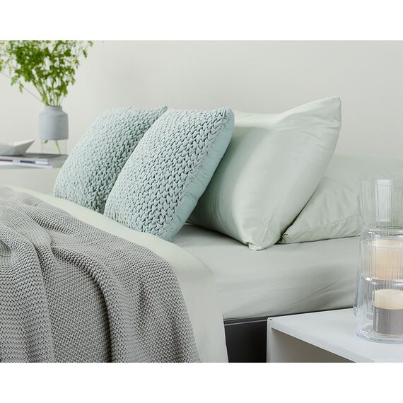 Комплект постельного белья из сатина мятного цвета из коллекции Wild, 200х220 см, изображение 2