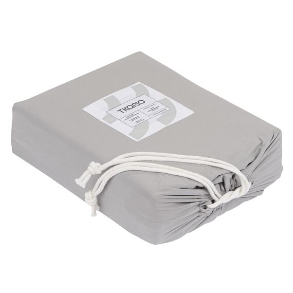 Комплект постельного белья полутораспальный серого цвета из органического стираного хлопка из коллекции Essential, изображение 12