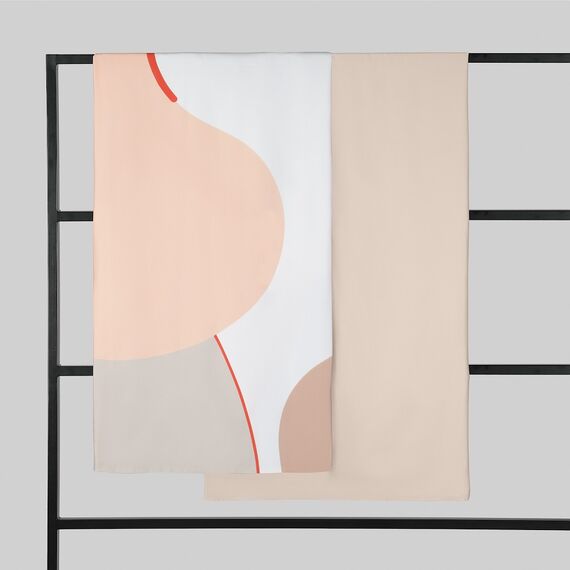 Комплект постельного белья из сатина бежевого цвета с авторским принтом из коллекции Freak Fruit, 150х200 см, изображение 6