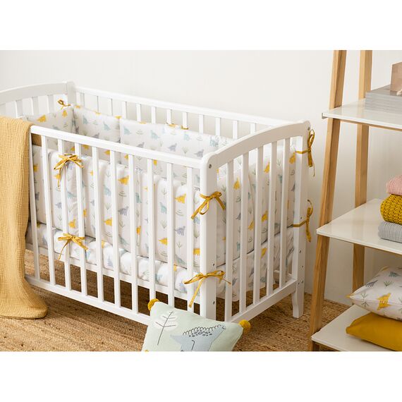 Комплект постельного белья из сатина с принтом Dinosauria world из коллекции Tiny world, 110х140 см, изображение 5