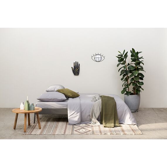 Комплект постельного белья двуспальный серого цвета из органического стираного хлопка из коллекции Essential, изображение 7