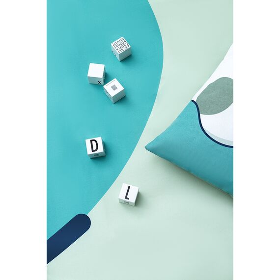 Комплект постельного белья двуспальный из сатина мятного цвета с авторским принтом из коллекции Freak Fruit, изображение 5