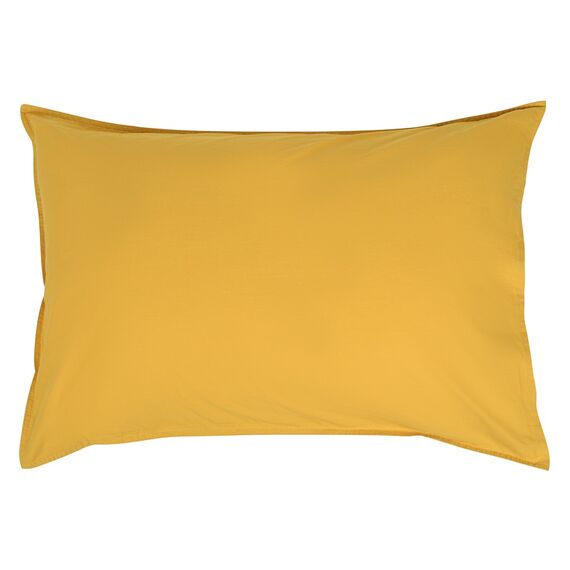 Набор из двух наволочек горчичного цвета из органического стираного хлопка из коллекции Essential, 50х70 см, изображение 2
