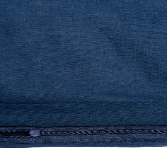 Комплект постельного белья темно-синего цвета с контрастным кантом из коллекции Essential, 200х220 см, изображение 3