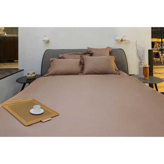 Комплект постельного белья из египетского хлопка Essential, бежевый, евро размер, изображение 3