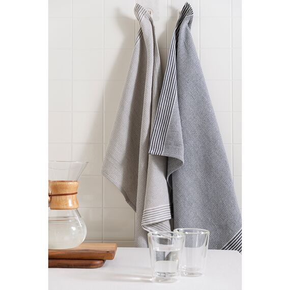 Набор из двух вафельных полотенец с контрастным кантом из коллекции Essential, 50х70 см, изображение 7