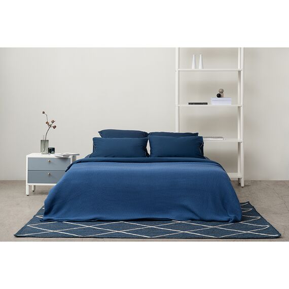 Набор из двух наволочек темно-синего цвета с контрастным кантом из коллекции Essential, 50х70 см, изображение 5