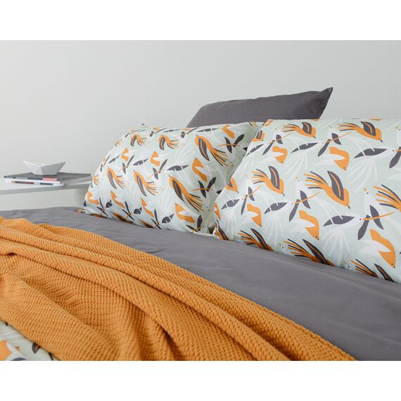 Набор из двух наволочек из сатина с принтом Birds of Nile из коллекции Wild, 50х70 см, изображение 2