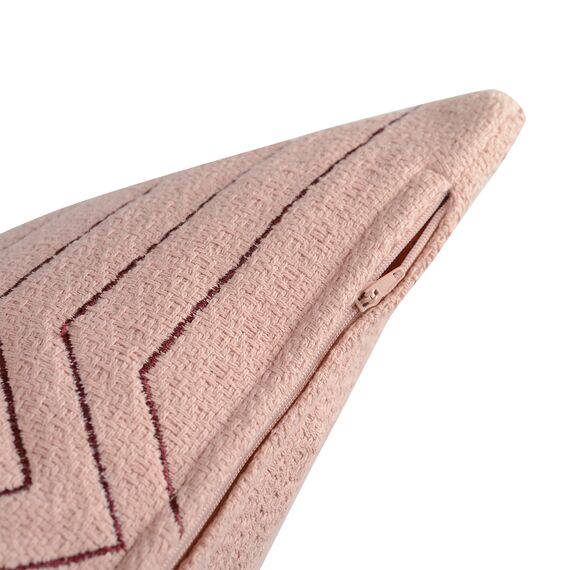 Подушка декоративная cтеганая из хлопка цвета пыльной розы из коллекции Ethnic, 45х45 см, изображение 16