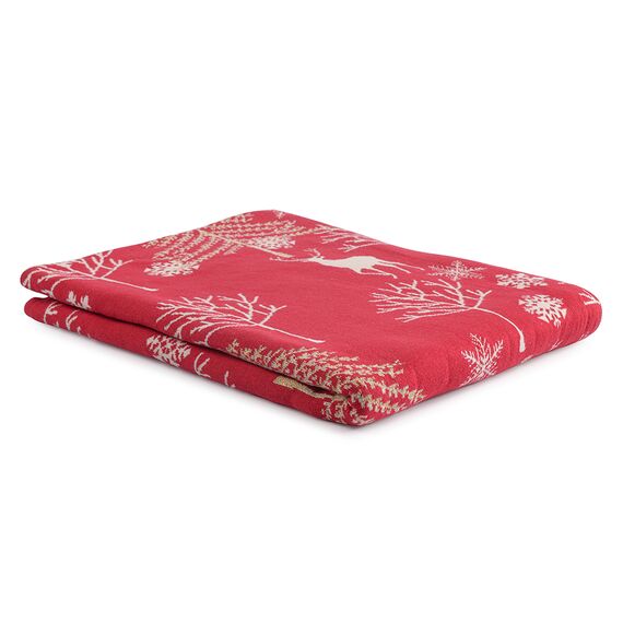 Плед из хлопка с новогодним рисунком Winter fairytale из коллекции New Year Essential, 130х180 см, изображение 2