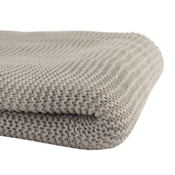 Плед жемчужной вязки серого цвета Essential, 180х220 см, изображение 10