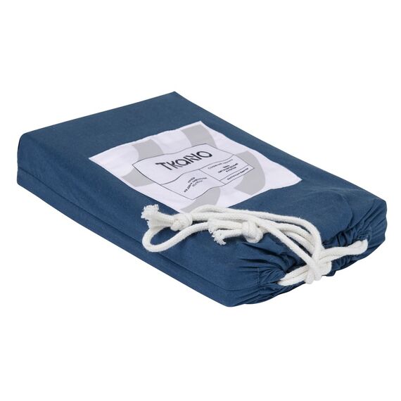 Набор из двух наволочек темно-синего цвета из органического стираного хлопка из коллекции Essential, 70х70 см, изображение 8