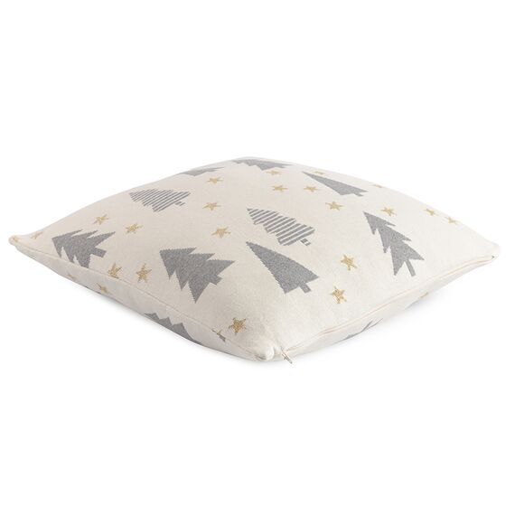 Подушка вязаная с новогодним рисунком Magic forest из коллекции New Year Essential, 45х45 см, изображение 3