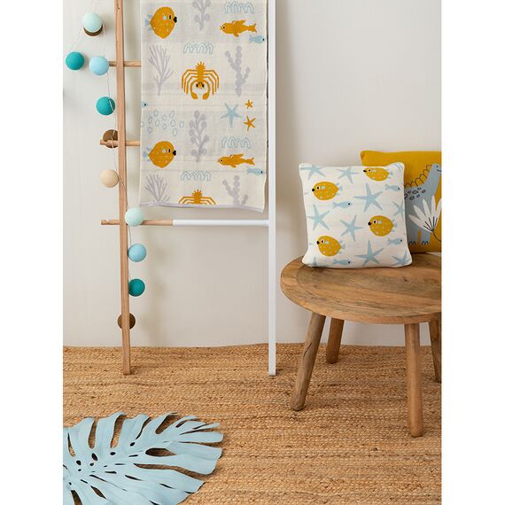 Плед из хлопка с принтом Oceania world из коллекции Tiny world 80х110 см, изображение 3