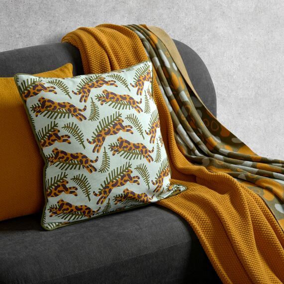 Плед вязаный с авторским принтом Animal spots из коллекции Wild, 130х180 см, изображение 8