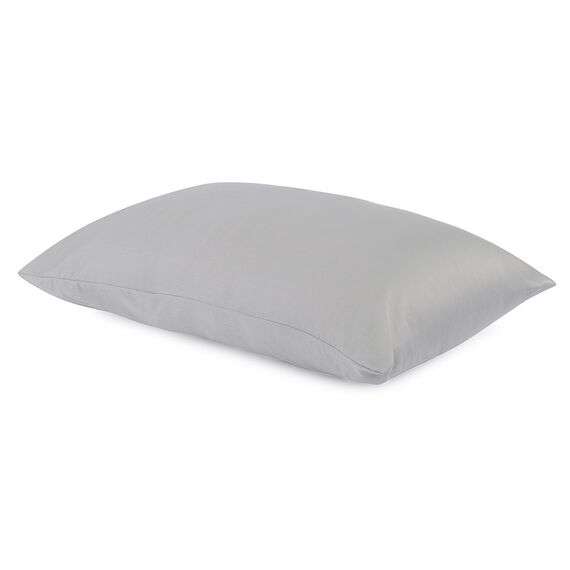 Наволочка из сатина светло-серого цвета из коллекции Essential, 30х50 см, изображение 5