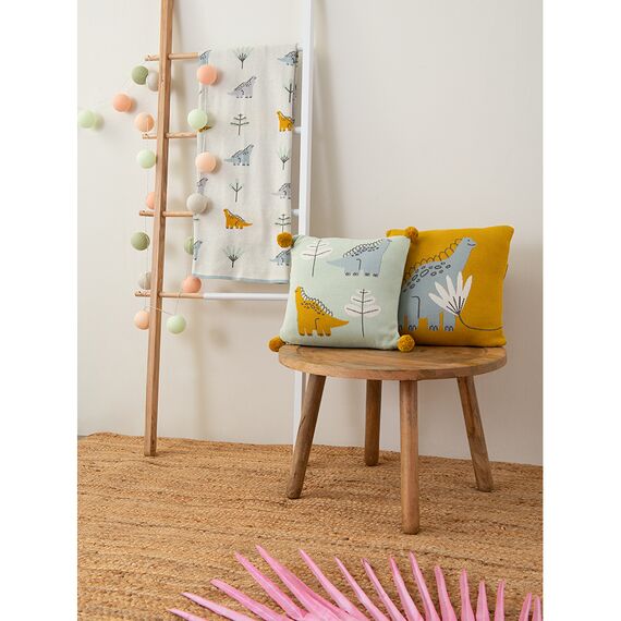 Плед из хлопка с принтом Dinosauria world из коллекции Tiny world 80х110 см, изображение 3