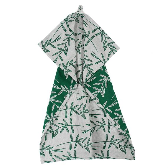 Набор муслиновых кухонных полотенец с графичным принтом Папоротник Russian North, 50х70 см, изображение 5