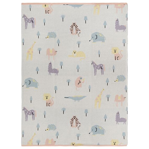 Плед из хлопка с принтом Animalia world из коллекции Tiny world 80х110 см, изображение 8