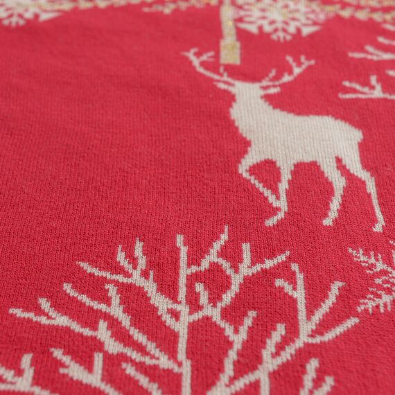 Плед из хлопка с новогодним рисунком Winter fairytale из коллекции New Year Essential, 130х180 см, изображение 5