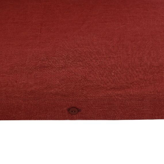Пододеяльник изо льна бордового цвета Essential, 150х200 см, изображение 9