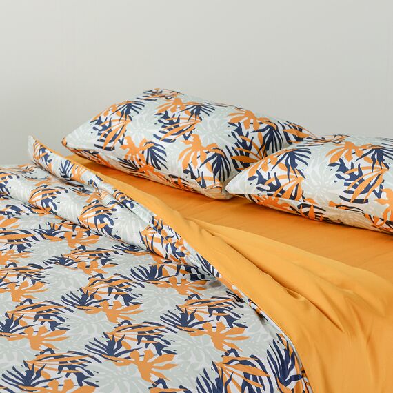 Набор из двух наволочек из сатина с принтом Leaves из коллекции Wild, 70х70 см, изображение 5