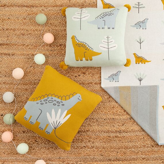 Плед из хлопка с принтом Dinosauria world из коллекции Tiny world 80х110 см, изображение 6