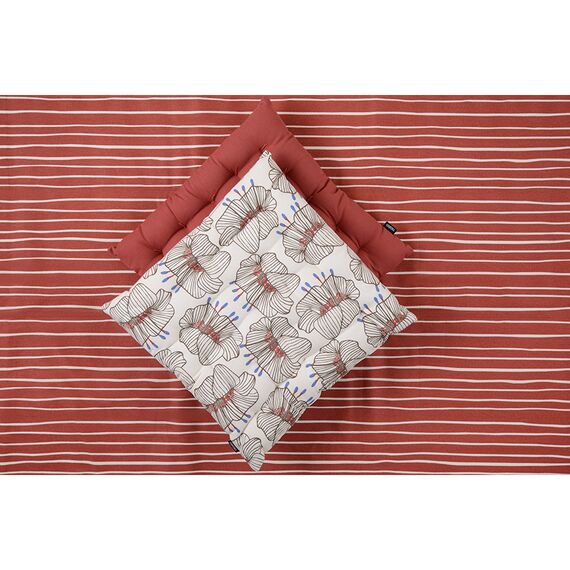 Подушка на стул из хлопка молочного цвета с принтом Цветы из коллекции Prairie, 40х40 см, изображение 8