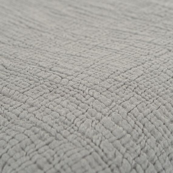 Покрывало из жатого хлопка серого цвета  из коллекции Essential, 230х250 см, изображение 5