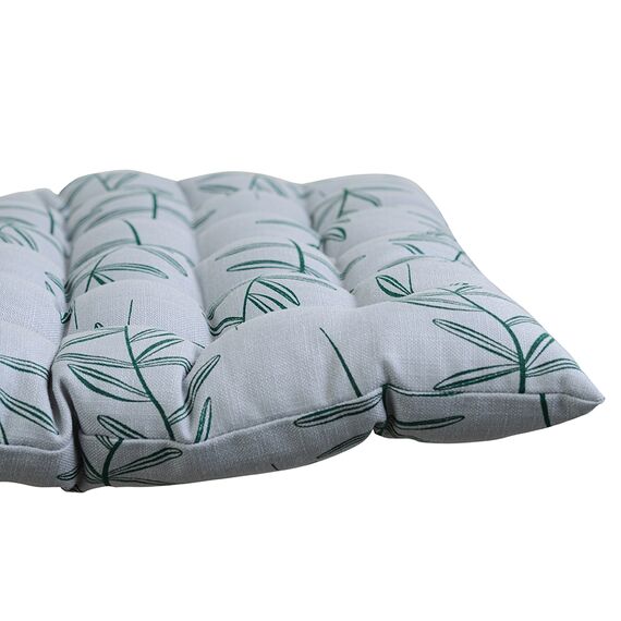 Подушка на стул стеганая из хлопка с графичным принтом Папоротник из коллекции Russian North, 40х40 см, изображение 4